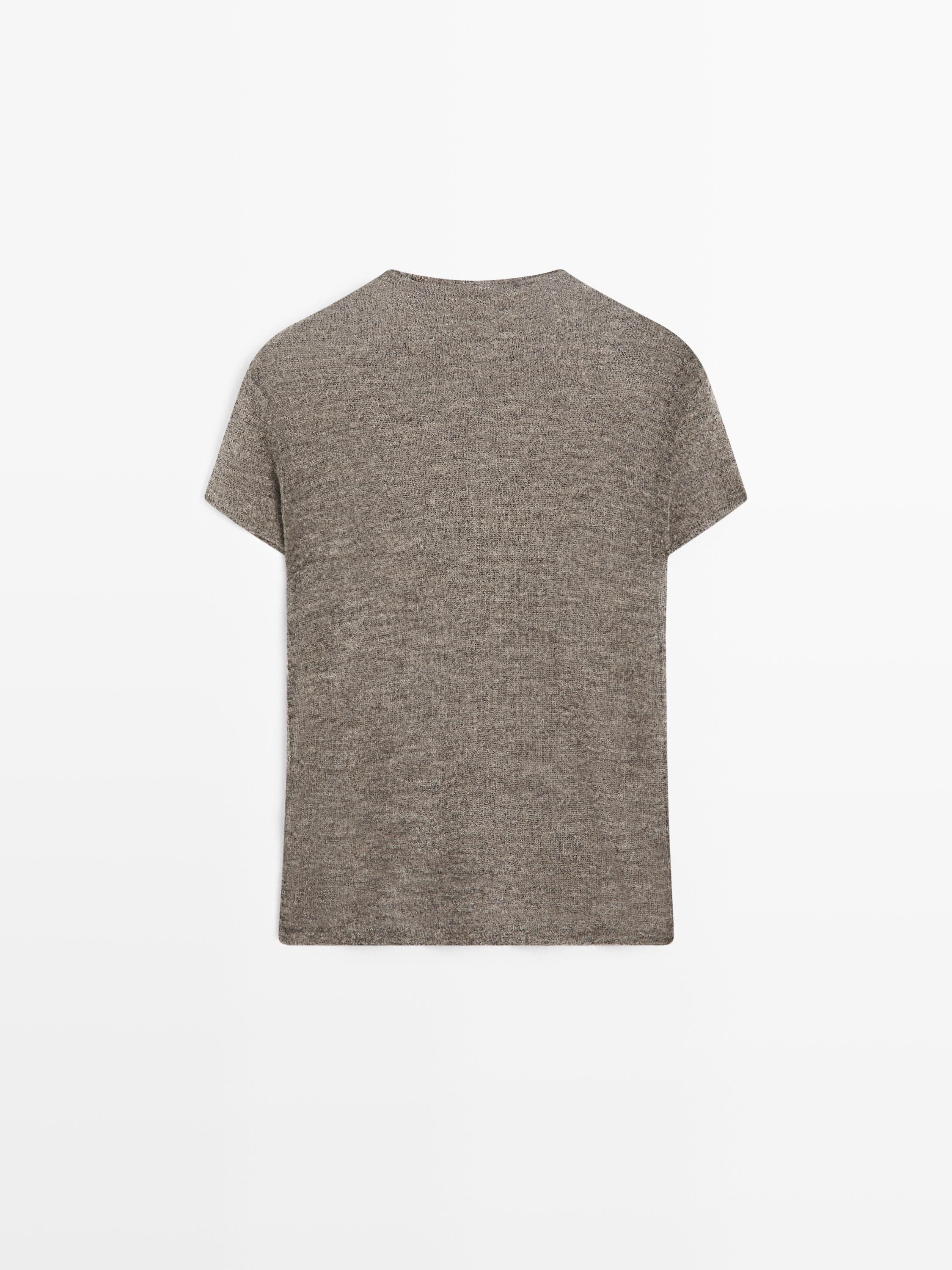 Cutwork wool blend T-shirt
